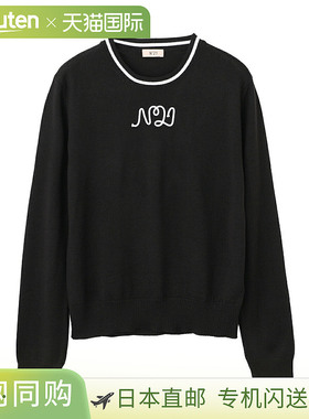 日本直邮N°21 儿童圆领毛衣女孩黑色女士n2106vn0122n21k125f0n9