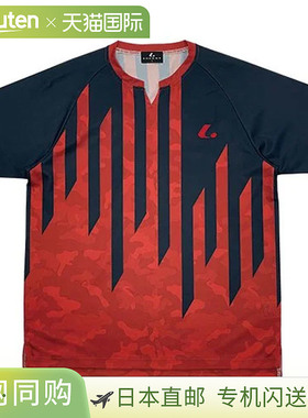 日本直邮LUCENT T恤 Uni 比赛衬衫 无领 红色 短袖 上衣  吸汗 快