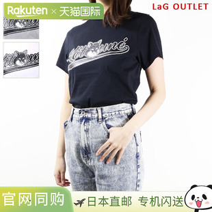 Kitsune T恤短袖 Varsity 经典 圆领上衣印花棉质女士GW Fox Maison