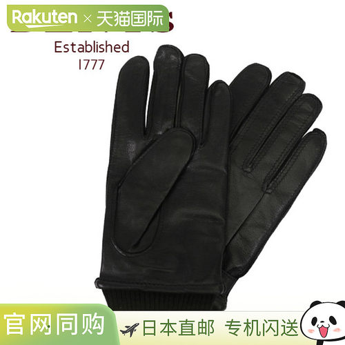 日本直邮Dents 男士皮手套防寒5-9018 黑色