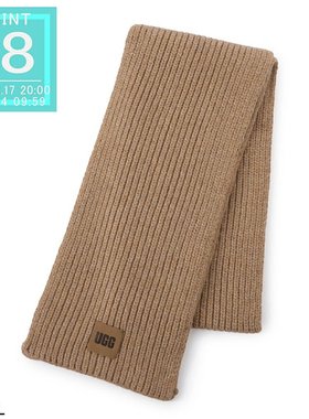 日本直邮UGG Australia 女士围巾 101106 骆驼色粗纹围巾