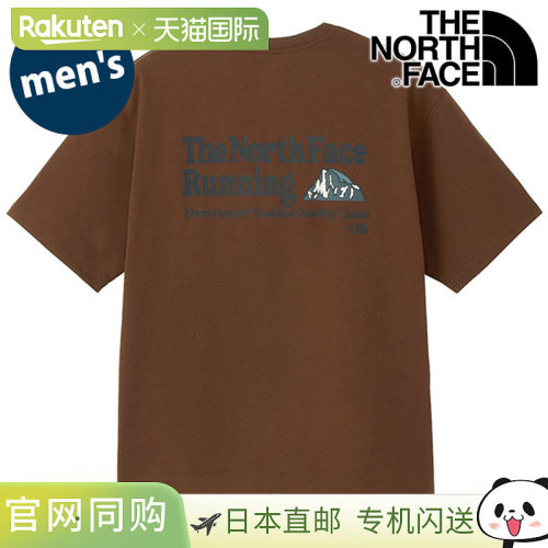 日本直邮THE NORTH FACE 男士短袖 Free Run ES 图案圆领 T恤 [NT