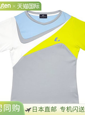 日本直邮LUCENT 网球羽毛球女子比赛衬衫 无领 XLH2544 银灰色 短