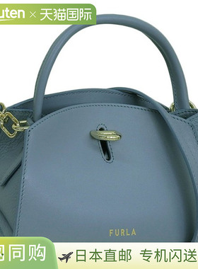FURLA 女士包袋 2WAY 单肩包 手提包 皮革 蓝色 GENESI MINI TOTE