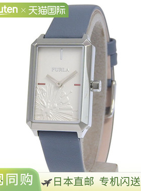 日本直邮Furla 女士腕表不锈钢表壳搭配皮革表带浅蓝色DIANA 款式