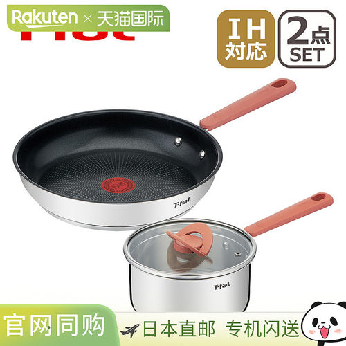 日本直邮T-fal OptiSpace IH 不锈钢原装两件套（18厘米炖锅 G728