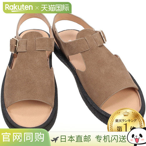 日本直邮Mohi 女士绒面革宽 T 字带凉鞋 Vision 2-609-2601-AF 摩