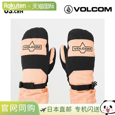 VOLCOM 女式 V.SNOW OVER MITT 2025 SNOW K6852505 滑雪手套，适
