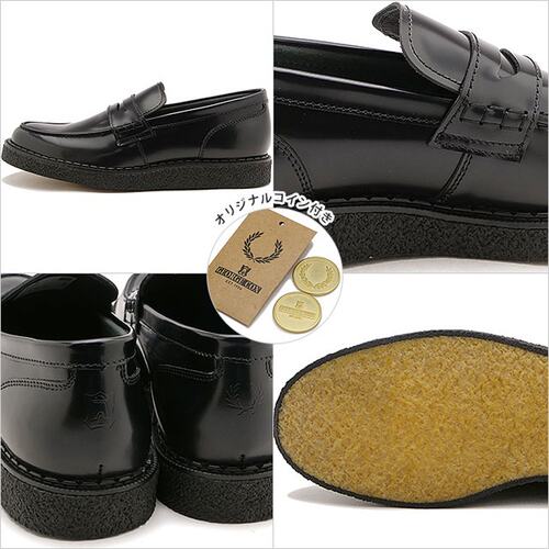 日本直邮Fred Perry 和 George Cox 联名款 Penny Loafers 皮革乐