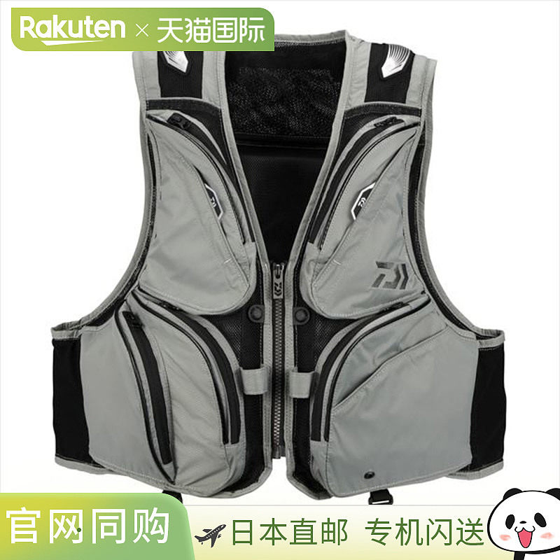 日本直邮Daiwa 救生衣 DV-3025F 漂浮短钓鱼背心 灰色 2XL新款