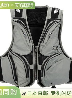 日本直邮Daiwa 救生衣 DV-3025F 漂浮短钓鱼背心 灰色 2XL新款