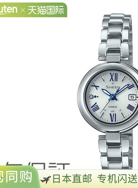 日本直邮SHEEN 银色 电波 太阳能 蓝色 SHW-7100TD-7AJF CASIO 卡