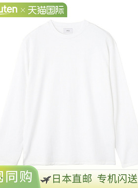 日本直邮LIFiLL 男女通用圆领长袖T恤 lf044 01 白色纯棉侧开衩长