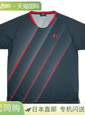 日本直邮LUCENT T恤 Uni 比赛衬衫 无领 黑色 短袖 上衣  吸汗 快