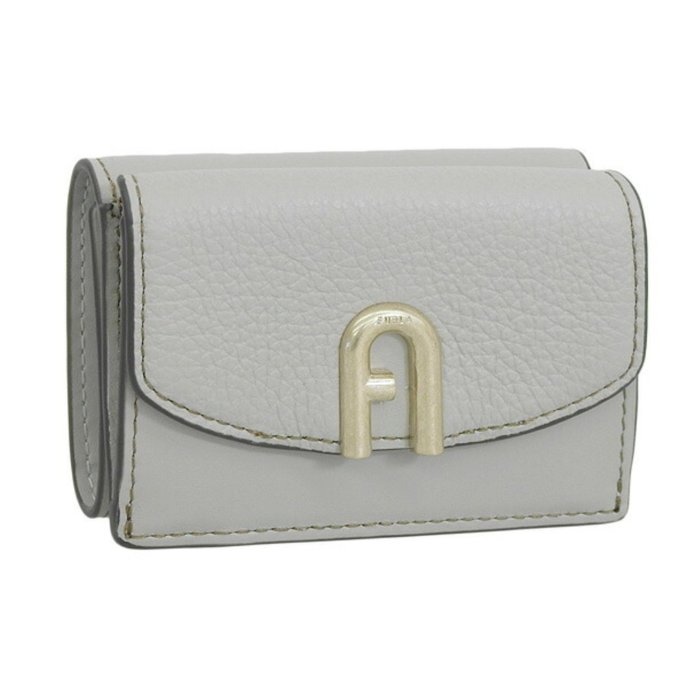 日本直邮FURLA 女士三折钱包 皮革 灰色 FURLA PRIMULA S 紧凑型