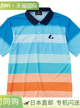 日本直邮LUCENT Polo 衫 男女士比赛衬衫 蓝色短袖上衣 服装 服装