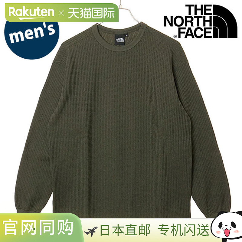 日本直邮THE NORTH FACE 男士长袖保暖华夫格圆领T恤 TNF 户外上[