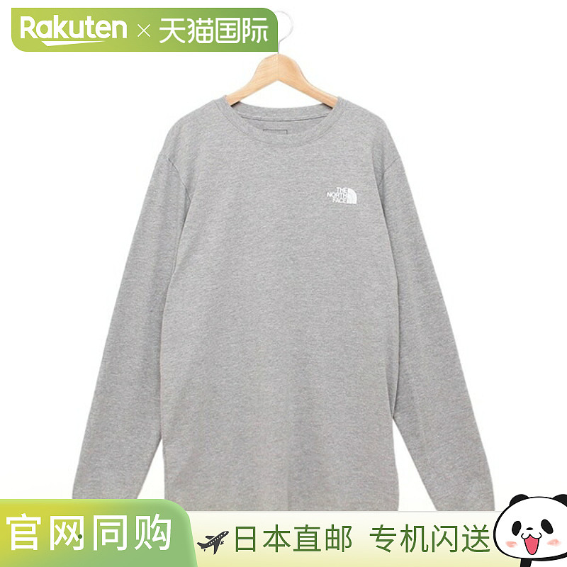 日本直邮THE NORTH FACE T恤长袖方形标志T恤灰色男士 NF0A8B68 C