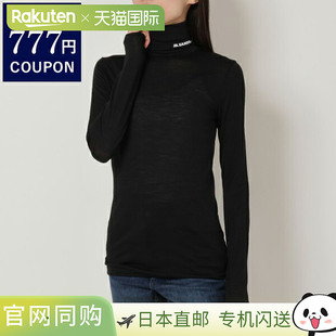 裁剪和缝制上衣高领黑色女士 JIL SANDERT恤裁剪和缝制长袖