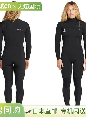 日本直邮Volcom 女士MODULATOR 3/2 毫米长袖前胸拉链全身潜水服