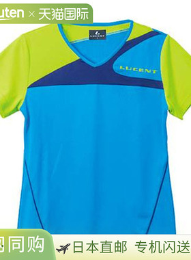 日本直邮LUCENT 女士网球比赛衬衫 无领 蓝色 XLH2257 短袖 吸汗