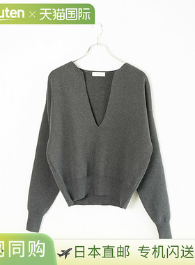 日本直邮SOLAMONAT 女士薄针织开衩领套头衫 [SMA-KNIT-SLIT]