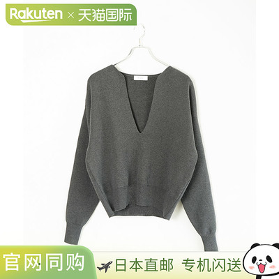 日本直邮SOLAMONAT 女士薄针织开衩领套头衫 [SMA-KNIT-SLIT]