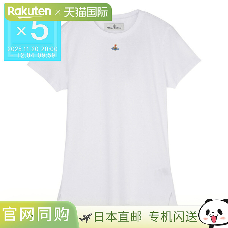 日本直邮Vivienne Westwood 女士白色 ORB PERU 圆领T恤3g010017