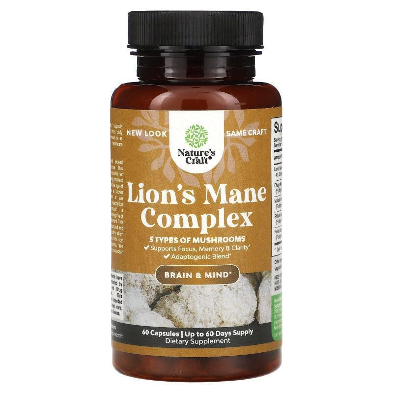 Natures Craft,Lion's Mane Complex, 60 Capsules