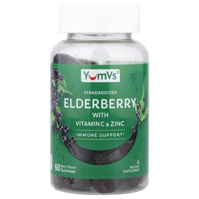 YumVs,Elderberry With Vitamin C & Zinc Gummies, Berry, 6