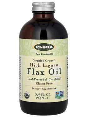 Flora,Certified Organic High Lignan Flax Oil, 8.5 fl oz (250