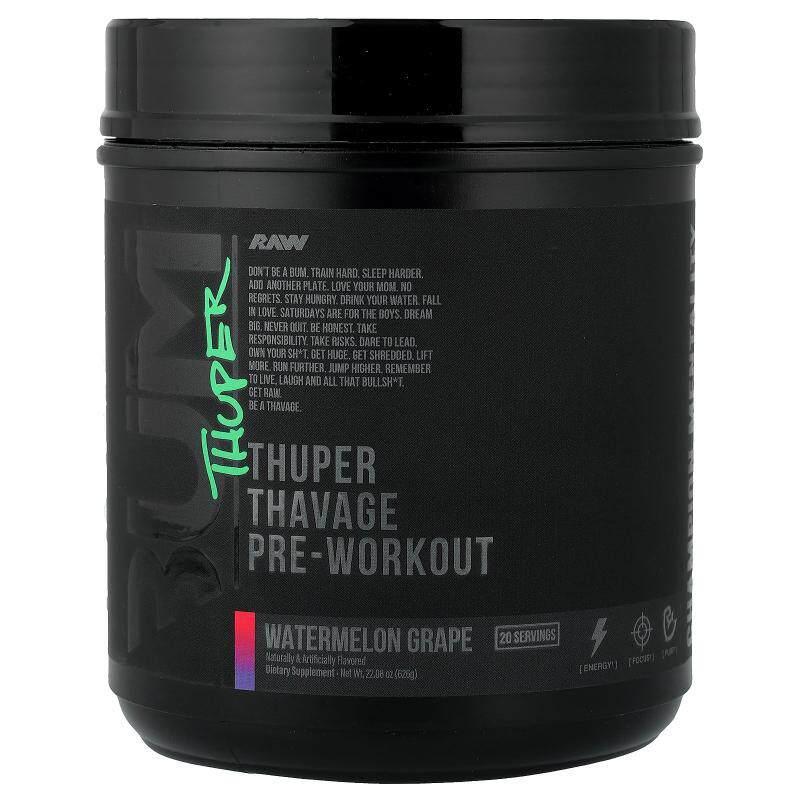Raw Nutrition,Bum，Thuper Thavage预锻炼，西瓜葡萄