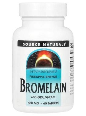 源美,菠萝蛋白酶 600 GDU/克，500 毫克，60 片