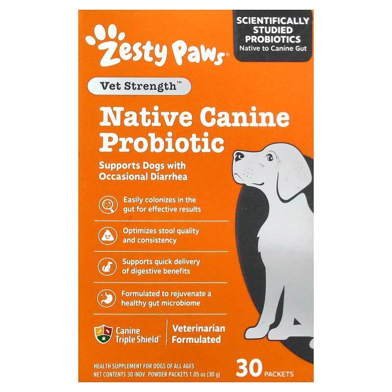 Zesty Paws，天然犬用益生菌粉，30包，每包0.03盎司（1克）