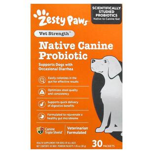 Zesty Paws，天然犬用益生菌粉，30包，每包0.03盎司（1克）