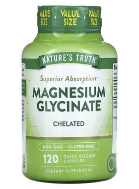 Nature's Truth,Magnesium Glycinate, Chelated, 120 Quick Rele