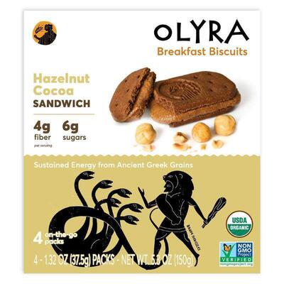 Olyra,Organic Breakfast Biscuits, Hazelnut Cocoa Sandwich, 4