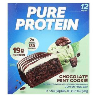 纯蛋白,Gluten Free Bar, Chocolate Mint Cookie , 12 Bars, 1.7