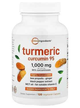 Micro Ingredients,Turmeric Curcumin 95, 120 Vegetarian Capsu