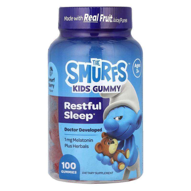 The Smurfs,Kids Gummy, Restful Sleep, Ages 3+, Smurf Berry ,
