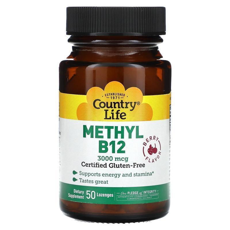 乡村生活,Methyl B12, Berry, 3,000 mcg, 50 Lozenges