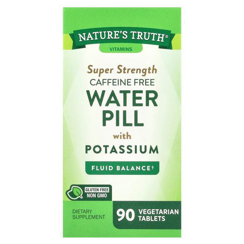 Nature's Truth,Super Strength Water Pill with Potassium, Caf