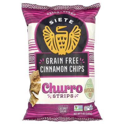 Siete,Grain Free Cinnamon Chips, Strips, Churro, 5 oz (142 g