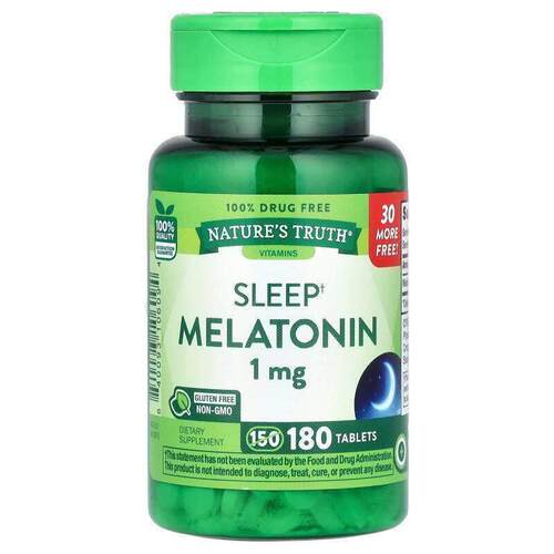 Nature's Truth,Sleep Melatonin, 1 mg, 180 Tablets