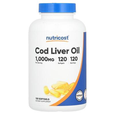 Nutricost,Cod Liver Oil, 1,000 mg, 120 Softgels