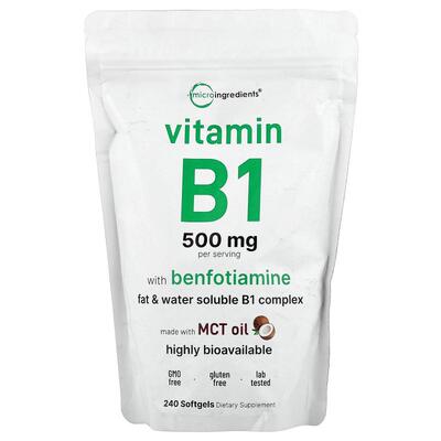 Micro Ingredients,Vitamin B1 With Benfotiamine, 240 Softgels