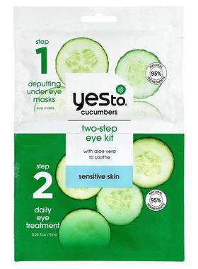 Yes to,Two-Step Eye Kit, Sensitive Skin, Cucumbers , 3 Piece