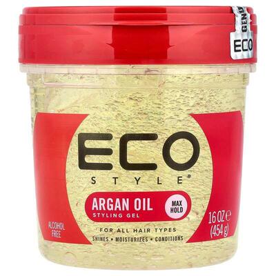 Eco Style,Styling Gel, Max Hold, For All Hair Types, Argan O