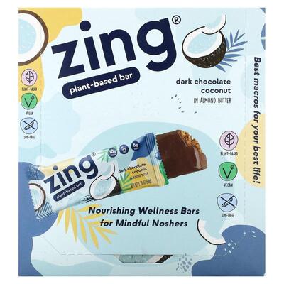 Zing Bars,Plant-Based Bar, Oatmeal Chocolate Chip In Almond