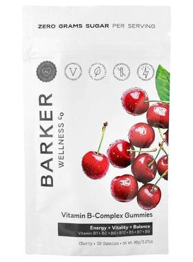 Barker Wellness Co,Vitamin B Complex Gummies, Cherry, 30 Gum
